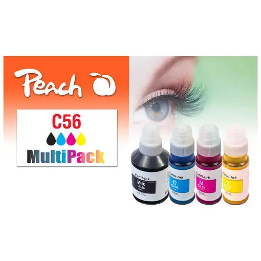 Peach 321697 cartucho de tinta 4 pieza(s) Compatible Rendimiento estándar Negro, C