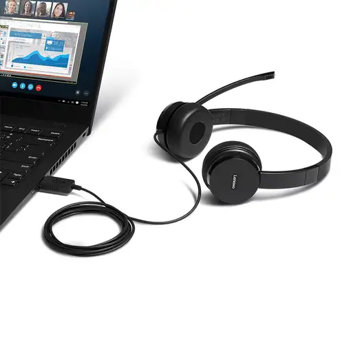 Lenovo 4XD0X88524 auricular y casco Auriculares Alámbrico Diadema Oficina/Centro d