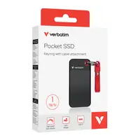 Verbatim Pocket SSD 1 TB USB Tipo C 3.2 Gen 2 (3.1 Gen 2) Negro, Rojo
