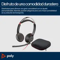 POLY Auriculares estéreo Blackwire 5220 USB-C + Conector de 3,5 mm + Adaptador USB