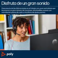 POLY Auriculares estéreo Blackwire 5220 USB-C + Conector de 3,5 mm + Adaptador USB