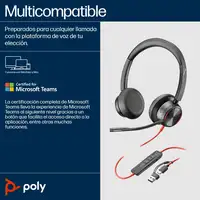 POLY Auriculares estéreo Blackwire 8225 con certificación Microsoft Teams USB-C +