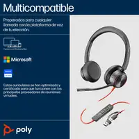 POLY Auriculares estéreo Blackwire 8225 con certificación Microsoft Teams USB-C +