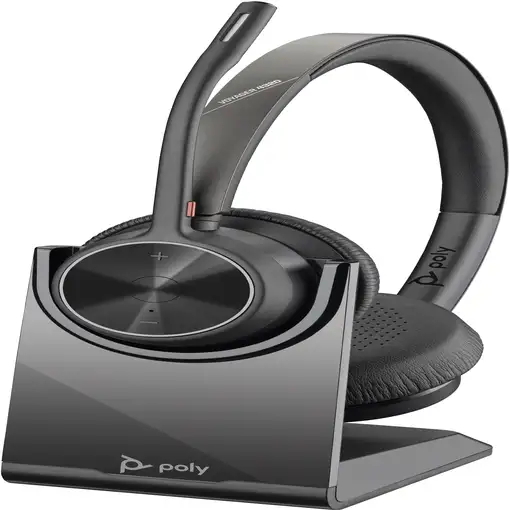 POLY Auriculares Voyager 4320 UC estéreo USB-A + adaptador BT700 USB-A + base de c