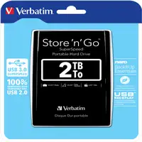 Verbatim Disco Duro Portátil Store 'n' Go USB 3.0 de 2 TB en color Negro