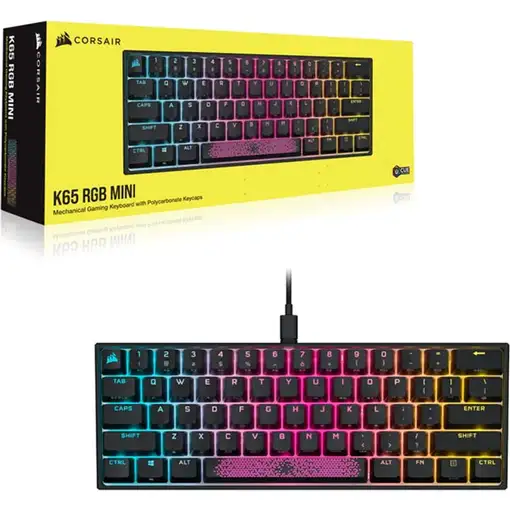 Corsair K65 RGB MINI 60% Mechanical Gaming teclado Juego USB QWERTY Inglés, Españo