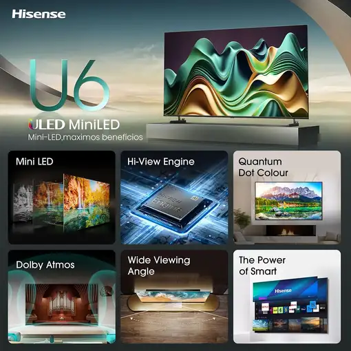Televisor ULED 65'' 4K Ultra HD Gris Smart 20013481 HISENSE