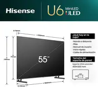 Hisense 55U6NQ Televisor 139,7 cm (55") 4K Ultra HD Smart TV Wifi Gris 600 cd / m²