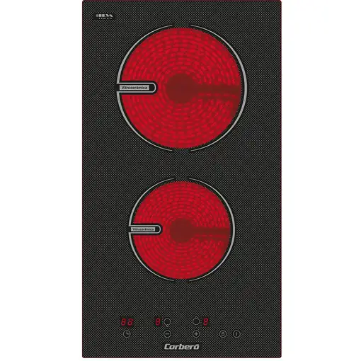 Corbero CCVG2902D hobs Negro Integrado 29 cm Cerámico 2 zona(s)