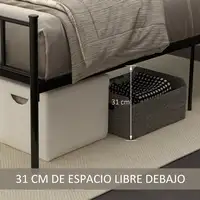 Marco Cama Individual Metal para Colchón 90x190cm Cabecera Forma Corazón HOMCOM