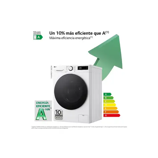 LG F4WR6013AGW lavadora Carga frontal 13 kg 1360 RPM Blanco
