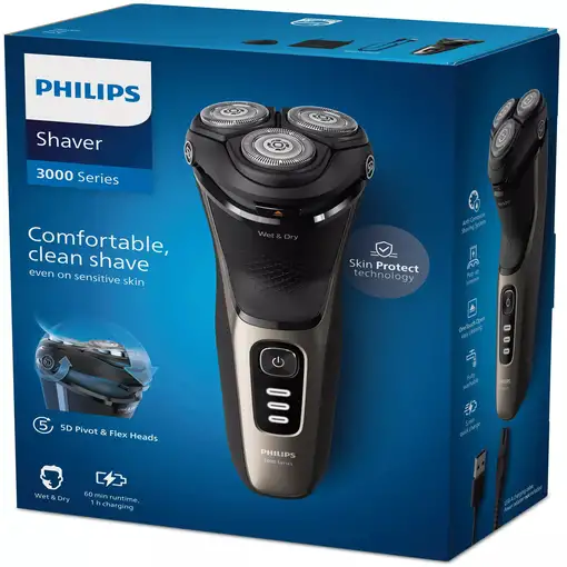 Philips Shaver 3000 Series S3242/12 Afeitadora eléctrica en seco y en húmedo