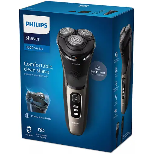 Philips Shaver 3000 Series S3242/12 Afeitadora eléctrica en seco y en húmedo