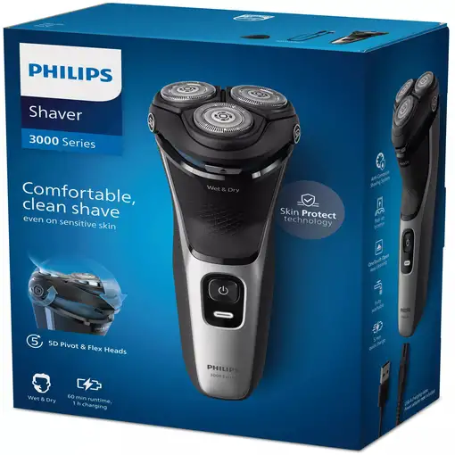 Afeitadora eléctrica recargable, en seco y en mojado, 3000 Series S3143/00 PHILIPS