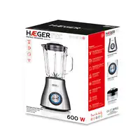 Haeger LQ-600.007A licuadora 1,5 L Batidora de vaso 600 W Negro, Acero inoxidable,