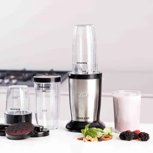 Taurus Shake & Go 0,5 L Batidora de vaso portátil 800 W Negro, Acero inoxidable, T