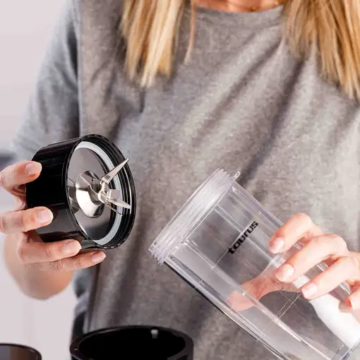 Taurus Shake & Go 0,5 L Batidora de vaso portátil 800 W Negro, Acero inoxidable, T