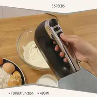 Batidora de Varillas Eléctrica Amasadora 5 Velocidades + Turbo,HM1174BLK, Briebe Batidora de Varillas Eléctrica Amasadora 5 Velocidades + Turbo,HM1174BLK, Briebe