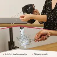 Batidora de Varillas Eléctrica Amasadora 5 Velocidades + Turbo,HM1174BLK, Briebe Batidora de Varillas Eléctrica Amasadora 5 Velocidades + Turbo,HM1174BLK, Briebe