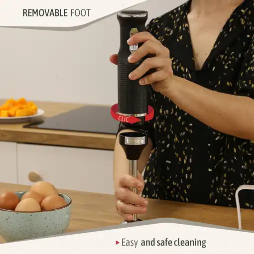 Batidora de Mano Brazo Desmontable, Diseño Ergonómico, HB1173BLK, Negro,  Briebe