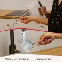 Batidora de Varillas Eléctrica Amasadora 5 Velocidades + Turbo,HM1174WHT, Briebe Batidora de Varillas Eléctrica Amasadora 5 Velocidades + Turbo,HM1174WHT, Briebe