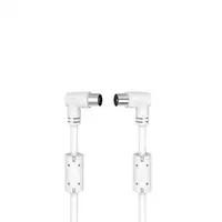 Hama | Cable Antena Macho a Hembra, 90º, 90db 1,5 metros, color blanco