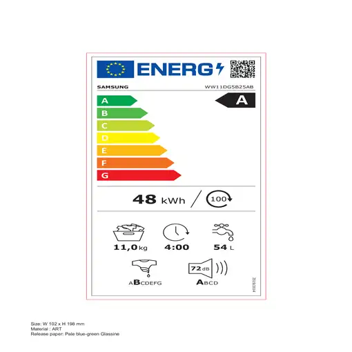 Samsung Lavadora 11kg Negra AI EcoBubble™, Clasificación Energética A WW11DG5B25AB