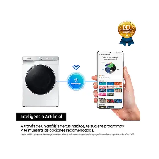 Samsung WW90T936DSH lavadora Carga frontal 9 kg 1600 RPM Blanco