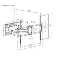 Gembird WM-120ST-01 soporte para TV 3,05 m (120'') Negro