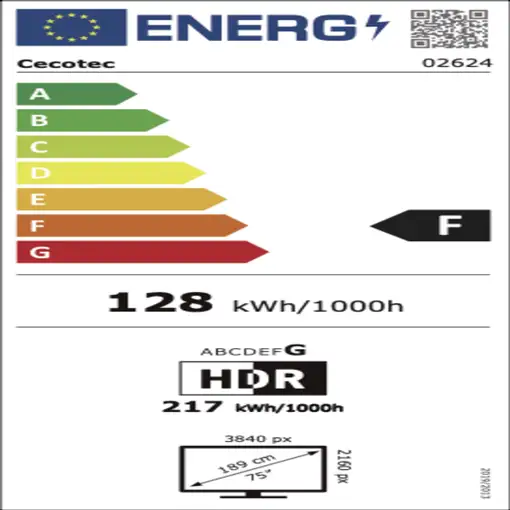 Televisor LED 75'' 4K Ultra HD Negro Smart 02624-01 CECOTEC