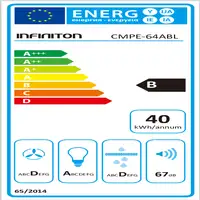 Infiniton CMPE-64ABL campana De pared Gris B 400 m³/h