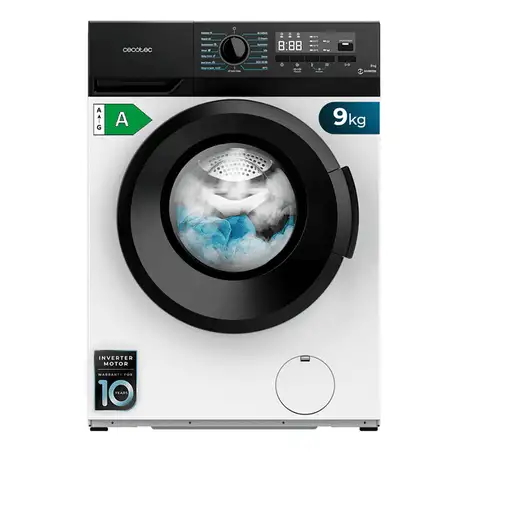 Lavadora blanca 9 kg, 1400 rpm, Bolero DressCode 9300 CECOTEC