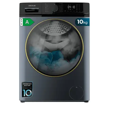 Lavadora carga frontal 10 kg 1400 RPM Acero 01932 CECOTEC