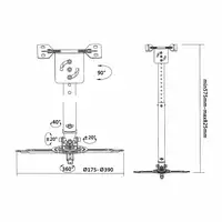 AISENS CP02TSRE-051 montaje para projector Techo Negro