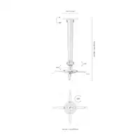 AISENS Soporte Universal Giratorio, Inclinable y Extensible de Techo para Proyecto