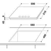 Whirlpool AKT 404/NB Negro Integrado Encimera de gas 3 zona(s)