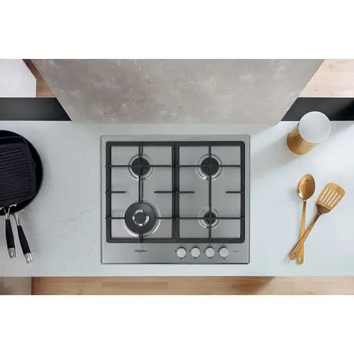 Whirlpool GMR 6422/IXL Acero inoxidable Integrado 59 cm Encimera de gas 4 zona(s)