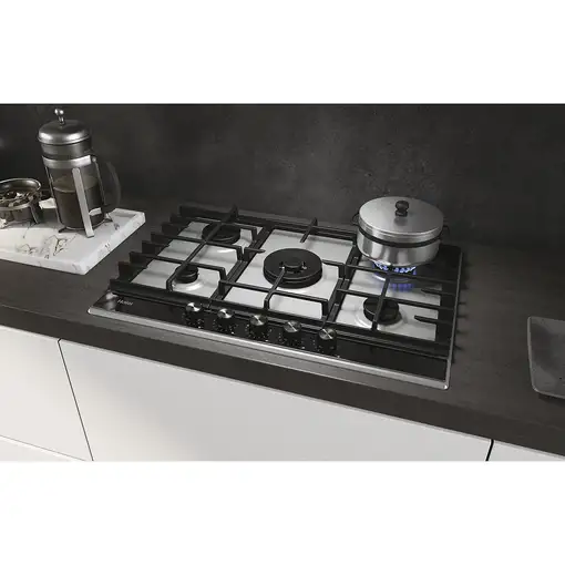 Haier Series 4 HAHG7W5XH Acero inoxidable Integrado 74.5 cm Encimera de gas 5 zona