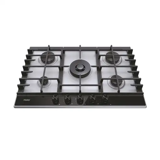 Haier Series 4 HAHG7W5XH Acero inoxidable Integrado 74.5 cm Encimera de gas 5 zona