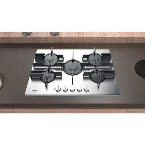 Hotpoint FTGHL 751 D/IX/HA Acero inoxidable Integrado 75 cm Encimera de gas 5 zona