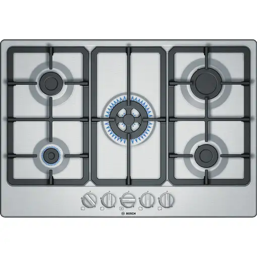 Bosch Serie 4 PGQ7B5B90 hobs Acero inoxidable Integrado 75 cm Encimera de gas 5 zo