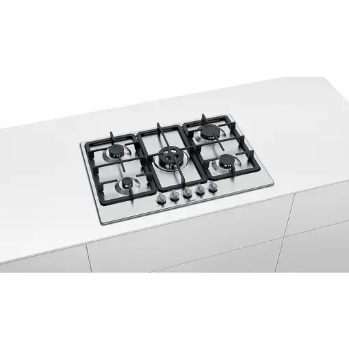Bosch Serie 4 PGQ7B5B90 hobs Acero inoxidable Integrado 75 cm Encimera de gas 5 zo