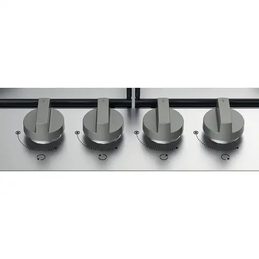 Indesit THP 642 IX/I Negro, Acero inoxidable Integrado 58 cm Encimera de gas 4 zon