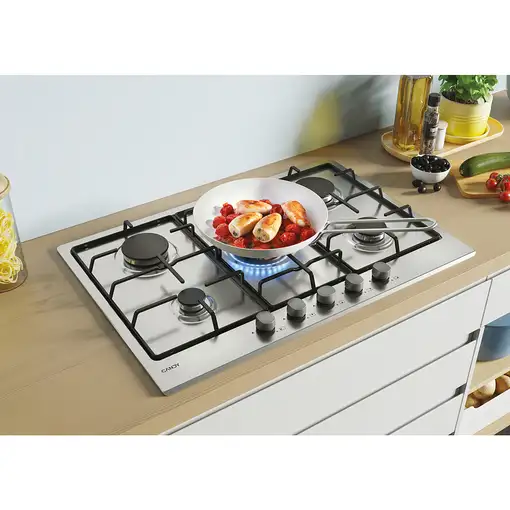 Candy Timeless CEL7P4WX Acero inoxidable Integrado 74.5 cm Encimera de gas 5 zona(