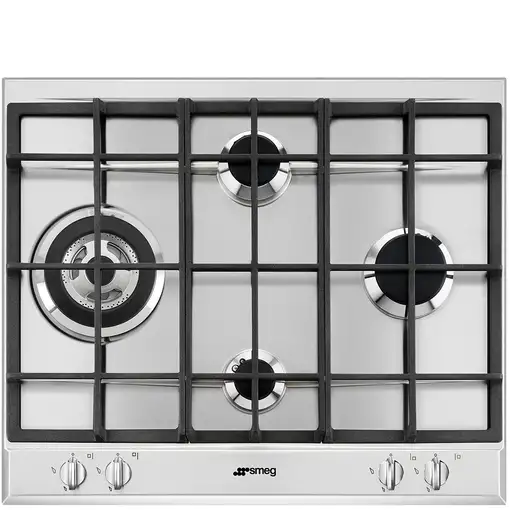 Smeg P261XGH hobs Acero inoxidable Integrado 60 cm Encimera de gas 4 zona(s)