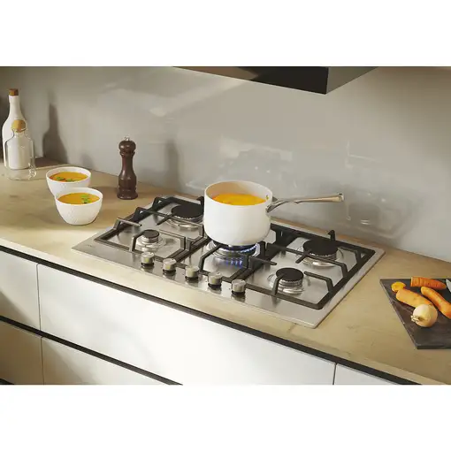 Candy Moderna CHG74WTX Acero inoxidable Integrado 74.5 cm Encimera de gas 5 zona(s