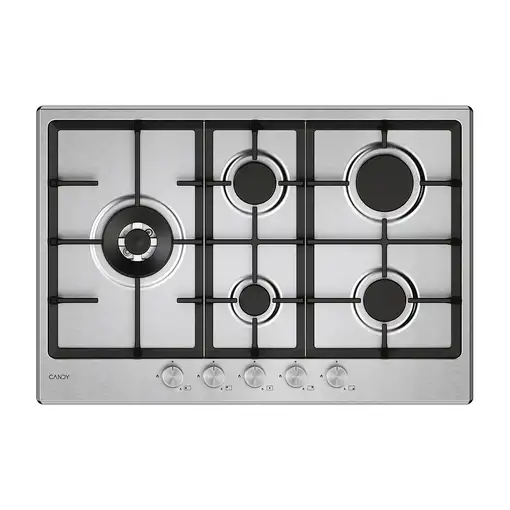 Candy CHG7WL4WTX Acero inoxidable Integrado 74.5 cm Encimera de gas 5 zona(s)
