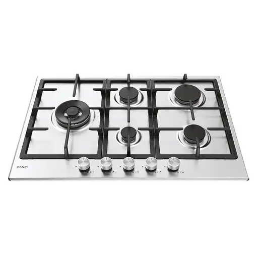 Candy CHG7WL4WTX Acero inoxidable Integrado 74.5 cm Encimera de gas 5 zona(s)