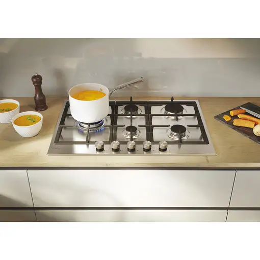 Candy CHG7WL4WTX Acero inoxidable Integrado 74.5 cm Encimera de gas 5 zona(s)