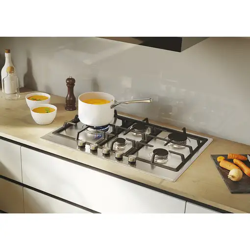Candy CHG7WL4WTX Acero inoxidable Integrado 74.5 cm Encimera de gas 5 zona(s)